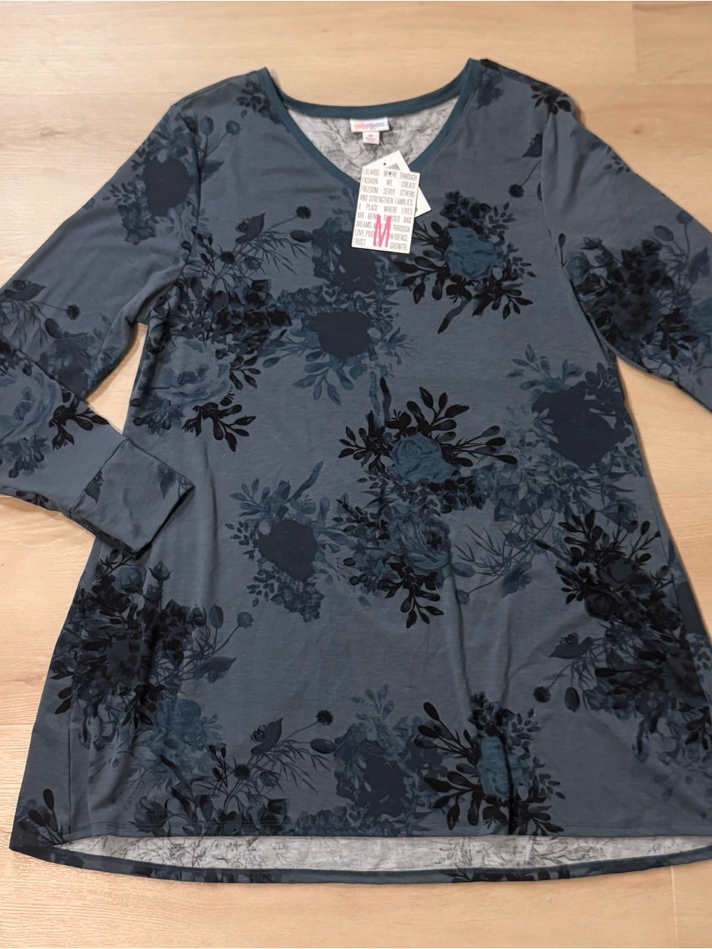 LuLaRoe Blue Floral Elizabeth size medium NWT